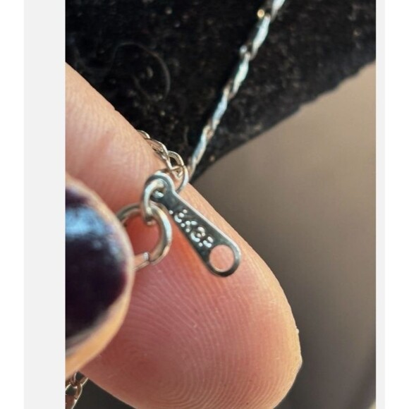 Lucky Four Leaf Clover Necklace with Green Crystal,  18k GP Chain - Picture 5 of 5